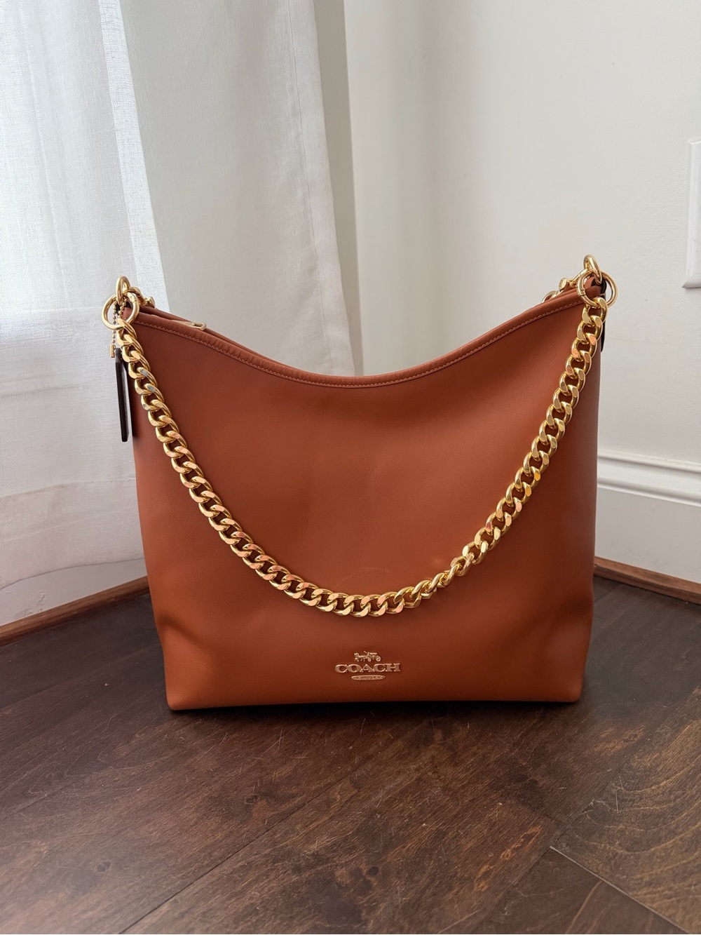 Coach Laurel Large Shoulder Bag in Tan/Gold